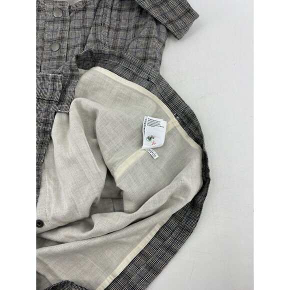 American Eagle Women's Gray Plaid Sleeveless Snap Front Dress Size Small - Picture 7 of 15